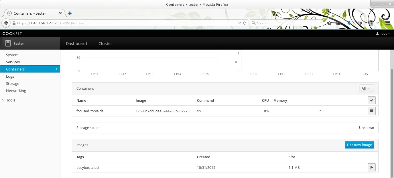 Cockpit 0.83 on Debian - Docker